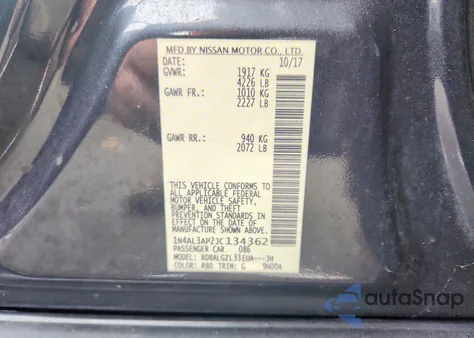 2018 Nissan Altima 2.5 S из США, поврежденный, VIN 1N4AL3AP2JC134362